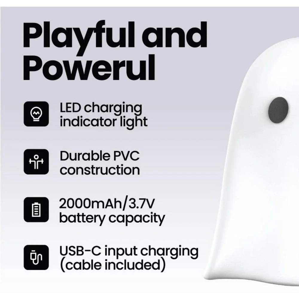 Target Ghost Portable Power Bank 2000mAh USB-C White Halloween Charger PVC
